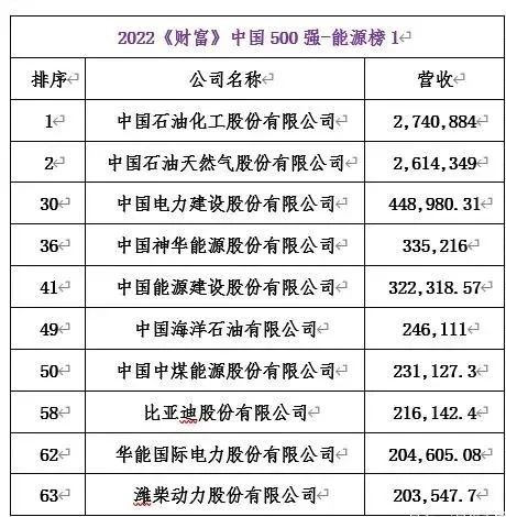 《財(cái)富》中國(guó)500強(qiáng)：82家能源企業(yè)，13家光伏企業(yè)上榜