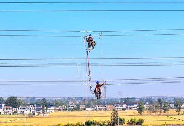 國網(wǎng)漣水縣供電公司組織檢修人員在朱碼街道境內(nèi)線路